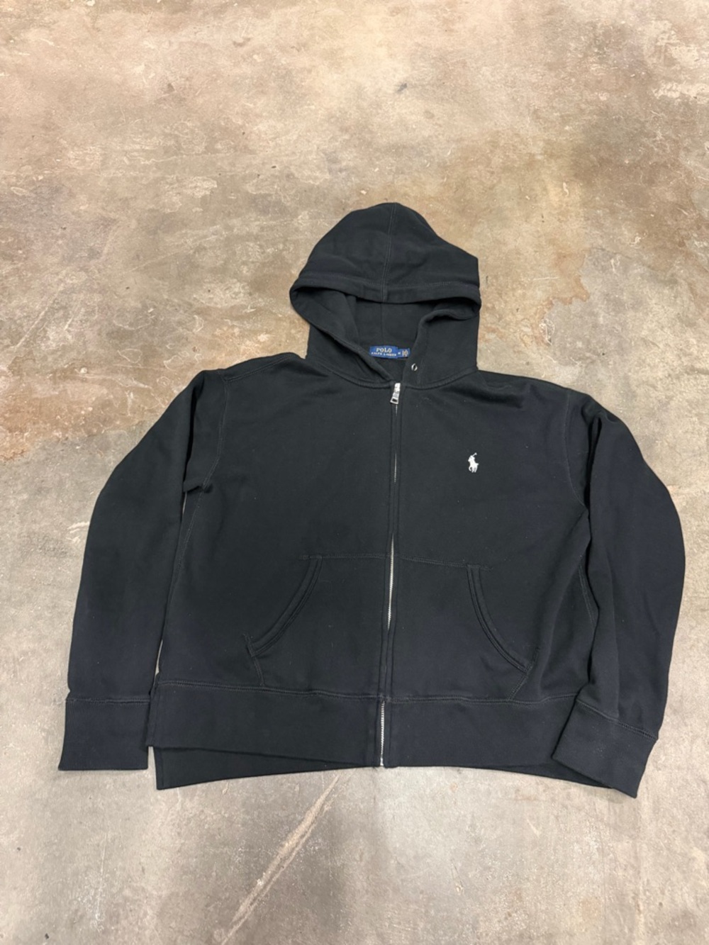 Ralph Lauren Black Hoodie with Blue & Gold Label
